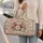 Blush Hearts and Daisy Botanicals for Beach Days, Summer Travel, and Coastal Getaways Quilted Weekend Bag - 2