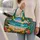 Tropical Palm Beach Coastline Floral Scene for Sunny Getaways and Resort Escapes Quilted Weekend Bag - 2