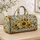 Sunflowers and Cream Roses for Beach Getaways, Summer Holidays and Bohemian Travel Style Quilted Weekend Bag - 4