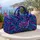 Violet Blue Radiating Waves for Coastal Getaways, Beach Days, and Summer Travel Quilted Weekend Bag - 5