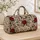 Vintage Red Rose Florals for Romantic Getaways and Everyday Travel, Women and Men Quilted Weekend Bag - 4