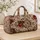 Vintage Burgundy Rose Botanicals for Spa Retreats, Yoga Days, and Weekend Getaways Quilted Weekend Bag - 4