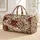 Vintage Burgundy Rose Botanicals for Spa Retreats, Yoga Days, and Weekend Getaways Quilted Weekend Bag - 1