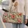 Coral Rose and Sage Botanical Flowers for Beach Getaways and Relaxed Weekend Travel Quilted Weekend Bag - 2
