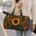 Sunflower and Rust Bloom Botanical Art for Bohemian Beach and Travel Getaways Quilted Weekend Bag - 2