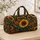 Sunflower and Rust Bloom Botanical Art for Bohemian Beach and Travel Getaways Quilted Weekend Bag - 4