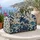 Navy Palm Tree Tropical Beach Art for Coastal Getaways and Summer Holidays Quilted Weekend Bag - 5