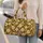 Mustard Daisy Checkerboard Floral for Sunny Weekend Getaways and Garden-Loving Travelers Quilted Weekend Bag - 2