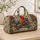 Colorful Tulip Garden with Bohemian Patchwork for Weekend Getaways and Beach Escapes Quilted Weekend Bag - 4