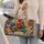 Colorful Tulip Garden with Bohemian Patchwork for Weekend Getaways and Beach Escapes Quilted Weekend Bag - 2