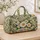 Ivory Daisy And Green Foliage For Relaxed Coastal Getaways And Weekend Travel Quilted Weekend Bag - 4