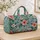 Blue Botanical Blooms for Weekend Getaways, Yoga Days, Beach Escapes, and City Travel Quilted Weekend Bag - 4