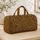 Golden Leopard Spots and Zebra Stripes for Chic Autumn Travel and Getaways Quilted Weekend Bag - 4