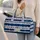 Navy Indigo Shibori Stripes for Coastal Getaways and Relaxed Summer Travel Lovers Quilted Weekend Bag - 2