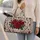 Crimson Rose Bouquet and Botanical Vines for Elegant Weekend Getaways and Holiday Travel Quilted Weekend Bag - 2