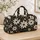 Bold Black and Cream Daisy Blooms for Picnics, Beach Days and Weekend Getaways Quilted Weekend Bag - 4