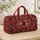 Burgundy Rose Medallions for Weekend Getaways and Garden-Inspired Travel Escapes Quilted Weekend Bag - 4
