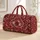 Burgundy Rose Medallions for Weekend Getaways and Garden-Inspired Travel Escapes Quilted Weekend Bag - 1