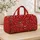 Cherry Red Polka Dots with Rose Accents for Romantic Travel and Relaxed Weekend Getaways Quilted Weekend Bag - 4