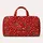 Cherry Red Polka Dots with Rose Accents for Romantic Travel and Relaxed Weekend Getaways Quilted Weekend Bag - 6