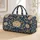 Navy Blue Baroque Floral Motifs for Beach Getaways and Elegant Weekend Escapes All Season Quilted Weekend Bag - 1