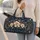Navy and Gold Floral Paisley Motifs for Elegant Travel and Weekend Getaways for All Quilted Weekend Bag - 2