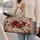 Rustic Red Wildflower Blooms for Beach Camping, Yoga Days, and Weekend Getaways Quilted Weekend Bag - 2