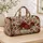 Rustic Red Wildflower Blooms for Beach Camping, Yoga Days, and Weekend Getaways Quilted Weekend Bag - 4