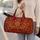 Burgundy Gold Paisley Floral Motifs for Elegant Travel, Vacations, and Weekend Getaways Quilted Weekend Bag - 2