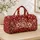 Ivory Wildflowers on Deep Red for Weekend Getaways, Holiday Escapes and Everyday Travel Quilted Weekend Bag - 4
