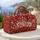 Ivory Wildflowers on Deep Red for Weekend Getaways, Holiday Escapes and Everyday Travel Quilted Weekend Bag - 5