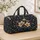 Navy And Gold Botanical Motifs For Coastal Getaways And Elegant Resort Escapes Quilted Weekend Bag - 4