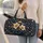 Navy And Gold Botanical Motifs For Coastal Getaways And Elegant Resort Escapes Quilted Weekend Bag - 2