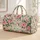 Pink Rose and Green Leaf Florals for Coastal Getaways and Relaxed Weekend Travel Quilted Weekend Bag - 1