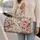 Pink Rose and Green Leaf Florals for Coastal Getaways and Relaxed Weekend Travel Quilted Weekend Bag - 2