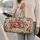 Coral Rose and Olive Botanical Blooms for Campsite Escapes and Outdoor Weekend Getaways Quilted Weekend Bag - 2