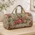 Coral Rose and Olive Botanical Blooms for Campsite Escapes and Outdoor Weekend Getaways Quilted Weekend Bag - 4