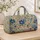 Blue And Coral Botanical Florals For Seaside Getaways And Summer Travel Quilted Weekend Bag - 4