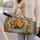 Orange Roses and Blue Ribbons for Sunny Beach Getaways and Garden-Loving Travelers Quilted Weekend Bag - 2