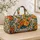 Orange Roses and Blue Ribbons for Sunny Beach Getaways and Garden-Loving Travelers Quilted Weekend Bag - 4