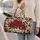 Red Rose and Emerald Leaf Motif for Romantic Getaways and Garden-Loving Travelers Quilted Weekend Bag - 2