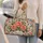 Coral Roses and Blue Butterflies for Garden Getaways, Spring Travel and Weekend Escapes Quilted Weekend Bag - 2
