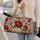 Crimson Garden Blooms for Weekend Travel and Yoga Getaways, Floral Lover Gift Quilted Weekend Bag - 2