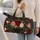 Black Rose and Greenery Floral for Beach Travel, Gym Days and Weekend Getaways for Her Quilted Weekend Bag - 2
