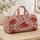 Crimson Rose Toile Blooms for Elegant Weekend Getaways and Leisurely Travel Days Quilted Weekend Bag - 4