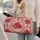 Crimson Rose Toile Blooms for Elegant Weekend Getaways and Leisurely Travel Days Quilted Weekend Bag - 2