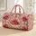 Crimson Rose Toile Blooms for Elegant Weekend Getaways and Leisurely Travel Days Quilted Weekend Bag - 1