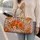 Orange Peony and Rose Florals for Sunny Beach Getaways and Relaxed Weekend Escapes Quilted Weekend Bag - 2
