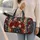 Crimson Rose And Navy Star Florals For Heritage-Inspired Getaways And Yoga Days Quilted Weekend Bag - 2