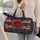 Crimson roses Navy Stars Ivory Stripes Sage Foliage Red White and Navy Roses with Stars for Quilted Weekend Bag - 2